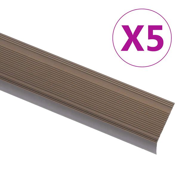 vidaXL Nez de marche Forme en L 5 pcs Aluminium 100 cm Marron