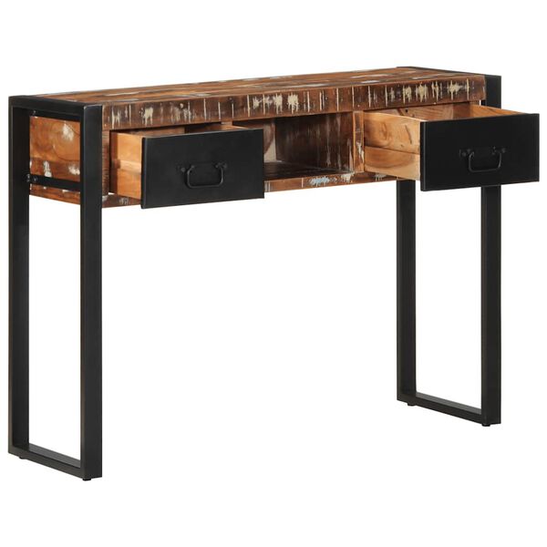 vidaXL Table console multicolore 100x35x75 cm bois massif r&eacute;cup&eacute;ration