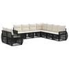 vidaXL Ensemble de canap&eacute; de jardin 9 pcs Noir et blanc cr&egrave;me