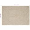 vidaXL Tapis de surface Naturel et Blanc 160 x 230 cm Jute