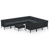 vidaXL Salon de jardin 11 pcs avec coussins R&eacute;sine tress&eacute;e Noir