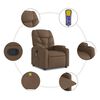 vidaXL Fauteuil de massage inclinable Marron Tissu