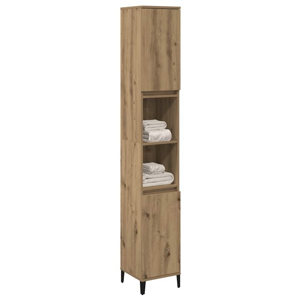 vidaXL Armoire de salle de bain chêne artisanal 30x30x190 cm