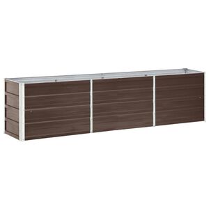 vidaXL Lit sur&eacute;lev&eacute; de jardin Acier galvanis&eacute; 240x40x45 cm Marron