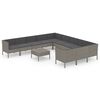 vidaXL Salon de jardin 12 pcs avec coussins R&eacute;sine tress&eacute;e Gris