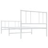 vidaXL Cadre de lit m&eacute;tal sans matelas avec pied de lit blanc 80x200cm