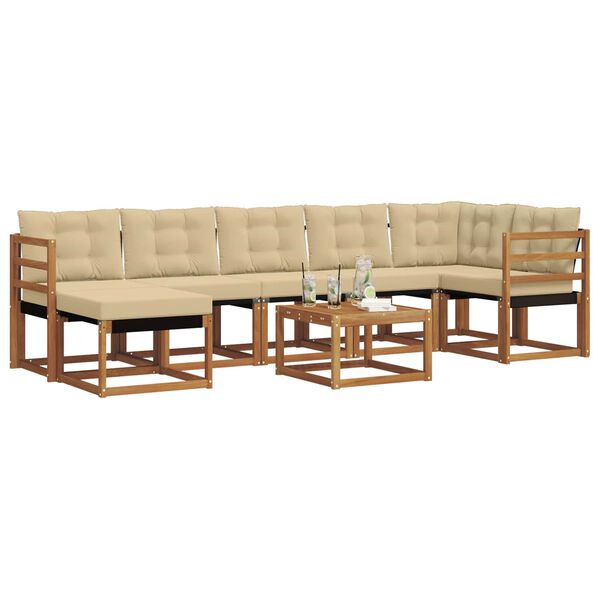 vidaXL Ensemble de canap&eacute;s d'ext&eacute;rieur 8 pcs Naturel et Beige
