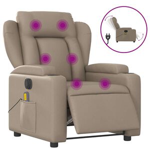 vidaXL Fauteuil de massage inclinable &eacute;lectrique cappuccino similicuir