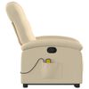 vidaXL Fauteuil inclinable de massage Cr&egrave;me Tissu
