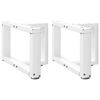 vidaXL Pieds de table basse en T, 2 pi&egrave;ces, blanc, 50 x 25 x (30-31) cm, acier