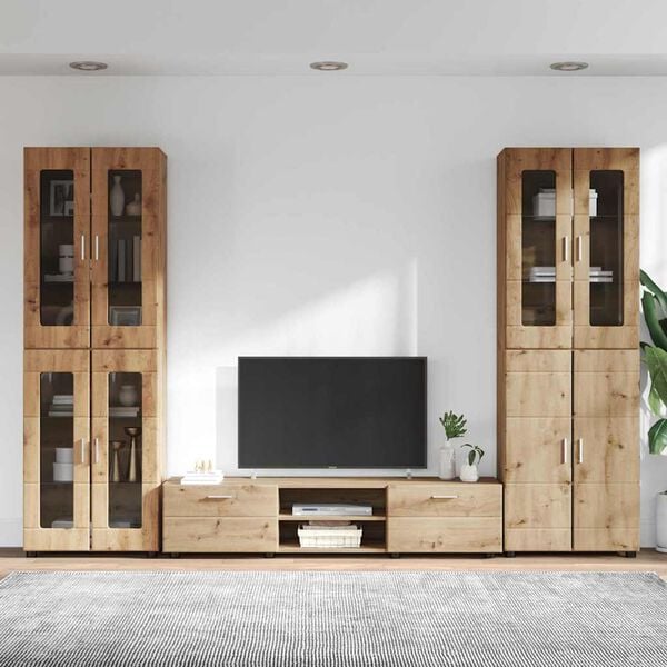 vidaXL Ensemble meuble TV FLORIN Ch&ecirc;ne artisanal Bois d'ing&eacute;nierie
