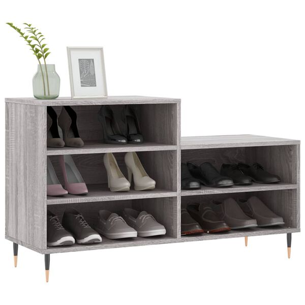 vidaXL Armoire &agrave; chaussures Sonoma gris 102x36x60 cm Bois d'ing&eacute;nierie