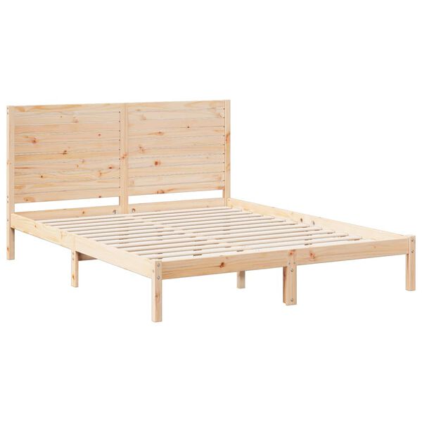 vidaXL Cadre de lit extra long sans matelas 160x220 cm bois massif