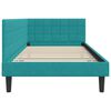 vidaXL Cadre de lit d'angle Turquoise 90 cm x 190 cm Velours