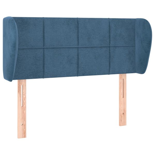 vidaXL Tête de lit avec oreilles Bleu foncé 93x23x78/88 cm Velours