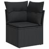 vidaXL Salon de jardin avec coussins 14 pcs noir r&eacute;sine tress&eacute;e