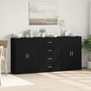 vidaXL Buffets 3 pcs noir 60x31x84 cm bois d'ingénierie
