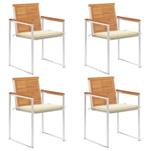 vidaXL Chaises de jardin lot de 4 avec coussins Bois d'acacia massif