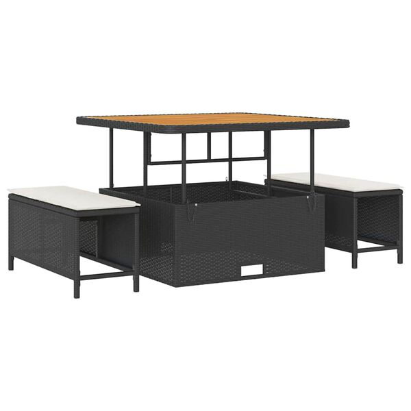 vidaXL Ensemble de canap&eacute; de jardin 11 pcs Noir polyrotin