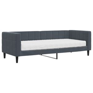 vidaXL Lit de jour avec matelas gris foncé 80x200 cm velours