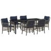 vidaXL Ensemble de salle &agrave; manger pour jardin 7 pc Gris et Noir Rotin