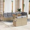 vidaXL Ensemble de canap&eacute; de jardin avec coussin 9 pcs Beige et gris