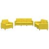 vidaXL Ensemble de canap&eacute;s 3 pcs avec coussins Jaune clair Tissu