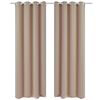 2 pcs Rideau Blackout Occultant Cr&egrave;me avec &OElig;illets en m&eacute;tal 135x245cm