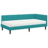 vidaXL Cadre de lit d'angle avec matelas Turquoise 90 x 190 cm Velours