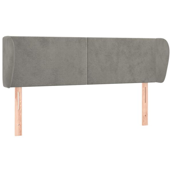 vidaXL Tête de lit avec oreilles Gris clair 147x23x78/88 cm Velours