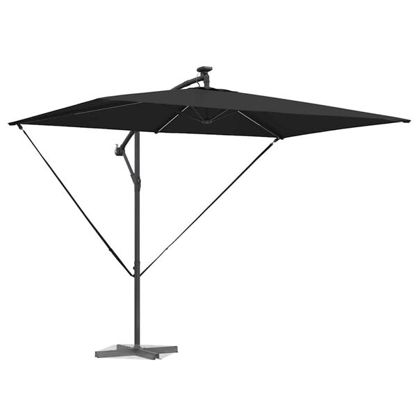vidaXL Parasol banane à mât déporté Noir 294 x 200 x 254 cm