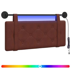 vidaXL T&ecirc;te de lit suspendue Brun Brillant PU antique