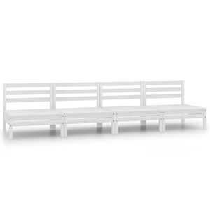 vidaXL Canap&eacute;s centraux de jardin 4 pcs Blanc Bois de pin massif