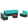 vidaXL Salon de jardin 9 pcs avec coussins noir r&eacute;sine tress&eacute;e