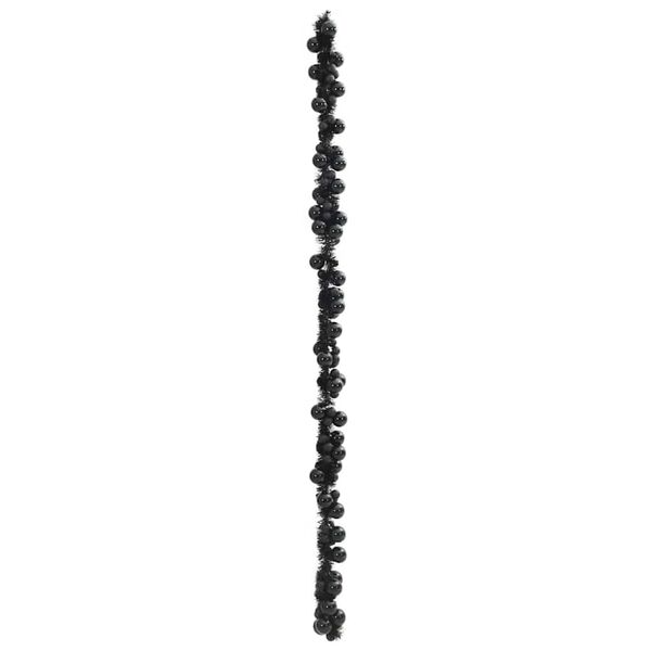 vidaXL Guirlande de Boules de Noël Noir 186 cm Polystyrène