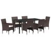 vidaXL Ensemble de salle &agrave; manger pour jardin 7 pcs Marron polyrotin