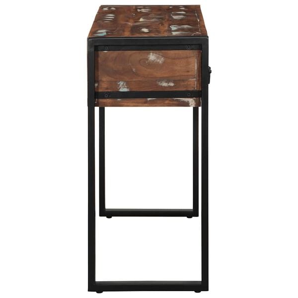vidaXL Table console multicolore 100x35x75 cm bois massif r&eacute;cup&eacute;ration