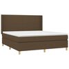vidaXL Sommier &agrave; lattes de lit matelas et LED Marron fonc&eacute; 180x200cm