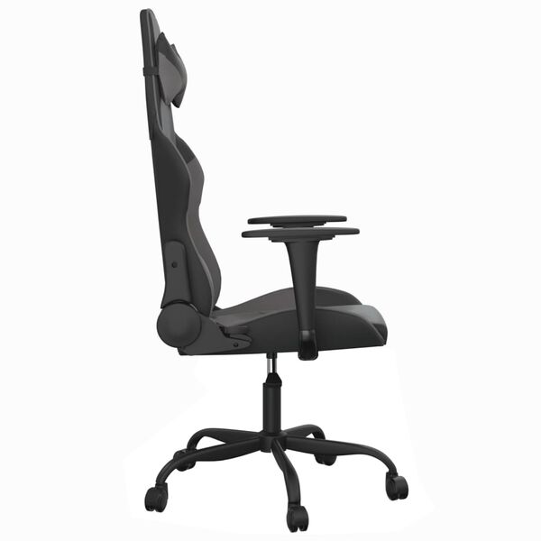 vidaXL Chaise de jeu de massage Noir et gris Similicuir