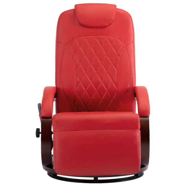 vidaXL Fauteuil de massage TV inclinable rouge similicuir