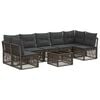 vidaXL Ensemble de canap&eacute; de jardin 8 pcs Gris polyrotin