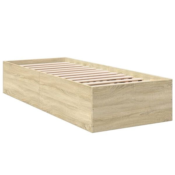 vidaXL Cadre de lit sans matelas ch&ecirc;ne sonoma 75x190 cm