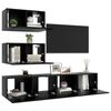 vidaXL Ensemble de meuble TV 4 pcs Noir Bois d'ing&eacute;nierie