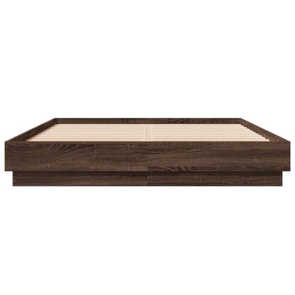 vidaXL Cadre de lit sans matelas ch&ecirc;ne marron 140x200 cm