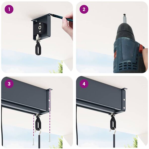 vidaXL Store roulant d'ext&eacute;rieur 160x250 cm Bleu et blanc