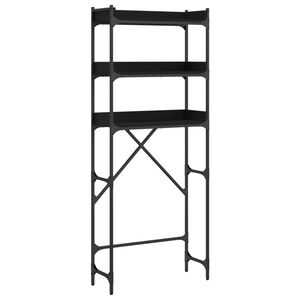 vidaXL &Eacute;tag&egrave;re de lave-linge noir 67x25x163 cm bois d'ing&eacute;nierie