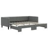 vidaXL Lit de jour avec gigogne sans matelas gris fonc&eacute; 90x190 cm