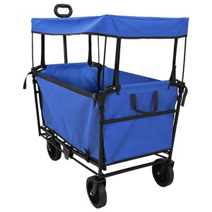 vidaXL Chariot de courses pliant avec freins Noir 105 x 56,5 x 116 cm