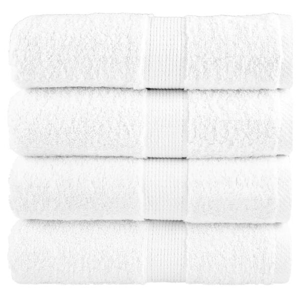 vidaXL Serviettes d'invité de qualité supérieure SOLUND 4 pcs blanc