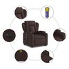 vidaXL Fauteuil inclinable de massage électrique Marron foncé Tissu